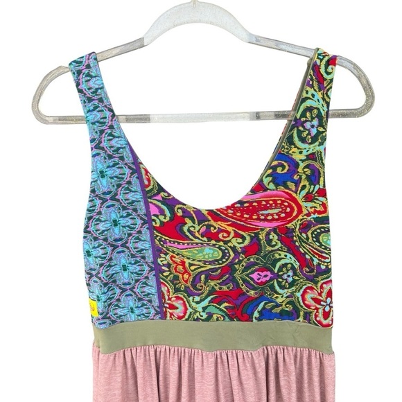 MachineMachine Hawaiian Made Maxi Dress Stretch Jersey Colorful Paisley Kauai - Picture 6 of 11